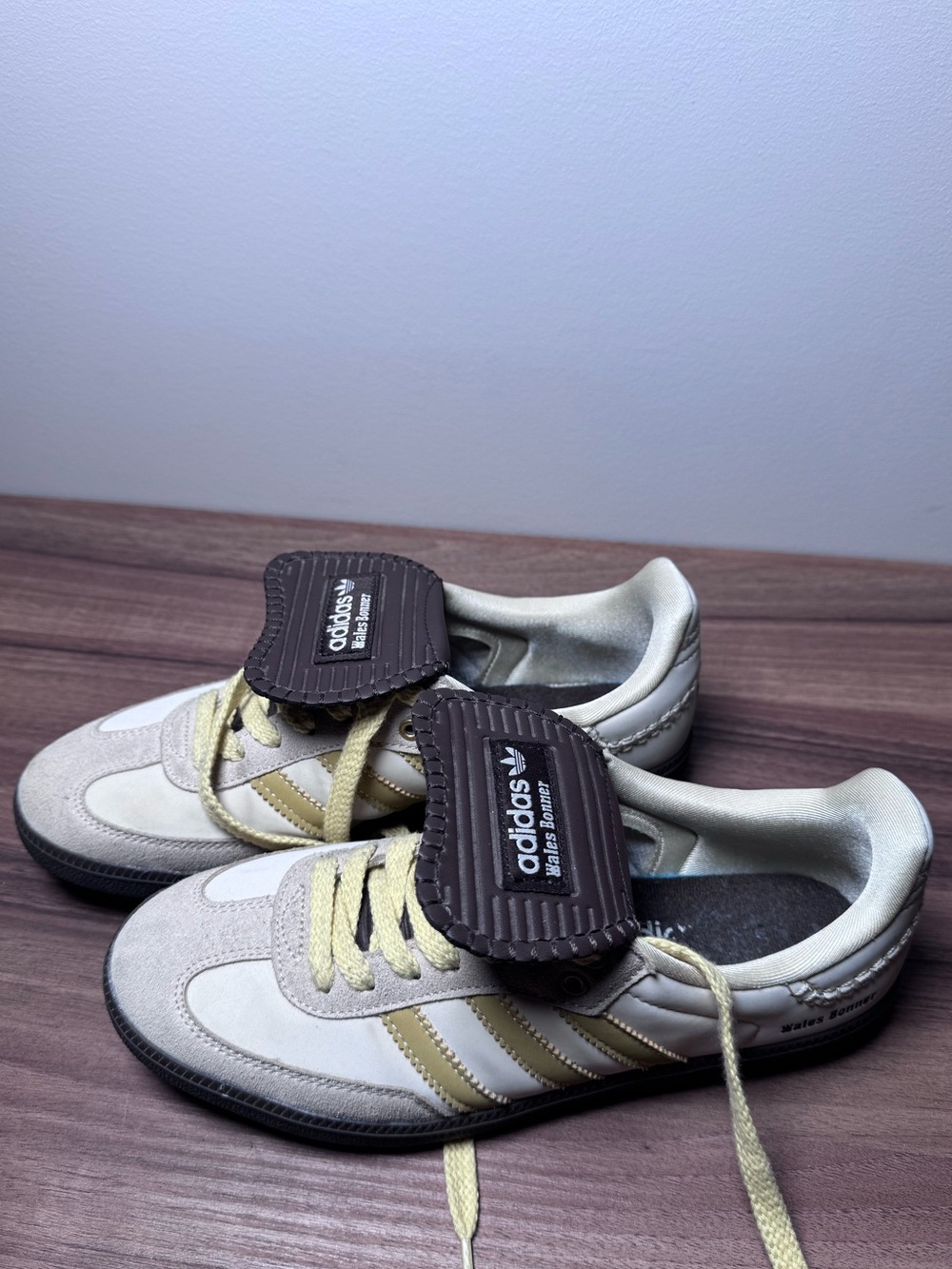 Wales Bonner Men’s Cream & Yellow Low-Top Sneakers - Picture 3 of 6
